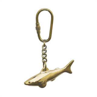 Schlüsselanhänger Hai Messing