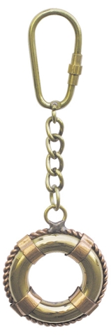 Rettungsring-Schlüsselanhänger Messing/Kupfer