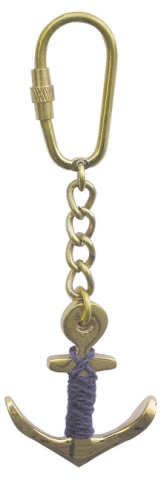 Anker-Schlüsselanhänger mit blauem Tau | Maritimes Accessoire