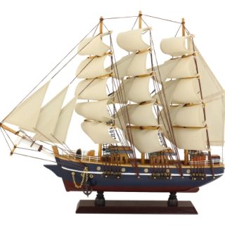 Segelschiff aus Holz mit Stoffsegeln | Maritime Deko & Geschenkidee