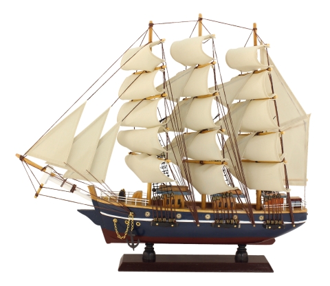 Segelschiff aus Holz mit Stoffsegeln | Maritime Deko & Geschenkidee