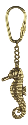 Schlüsselanhänger Seepferdchen aus Messing | Maritimes Accessoire
